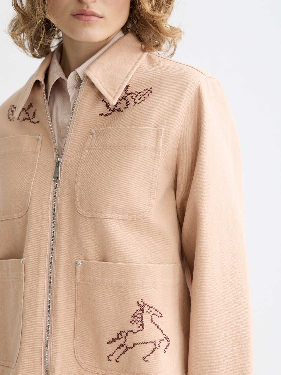 Scotch & Soda Embroidered jacket - Rose Dust