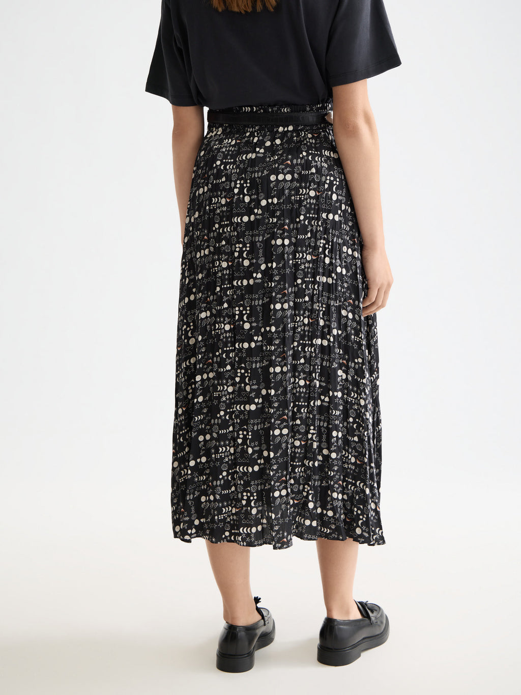 Crinkle pleated midi skirt Moon - Collector Store Sydney