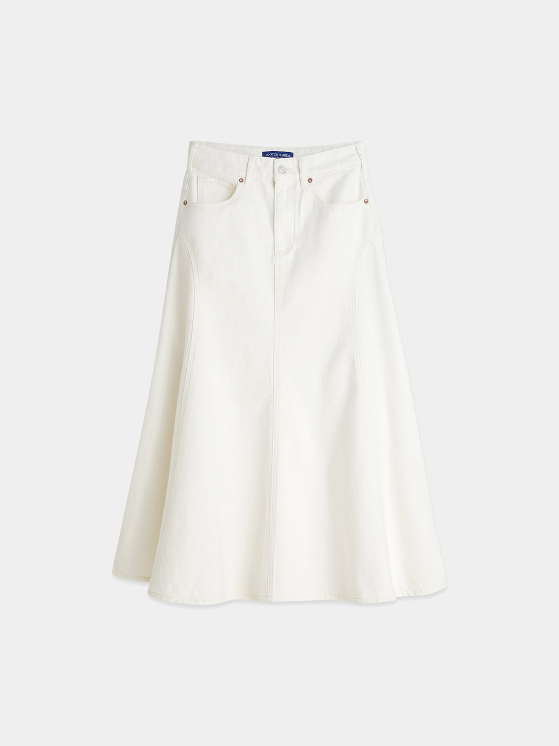 Scotch & Soda - Denim maxi skirt - Stardust White