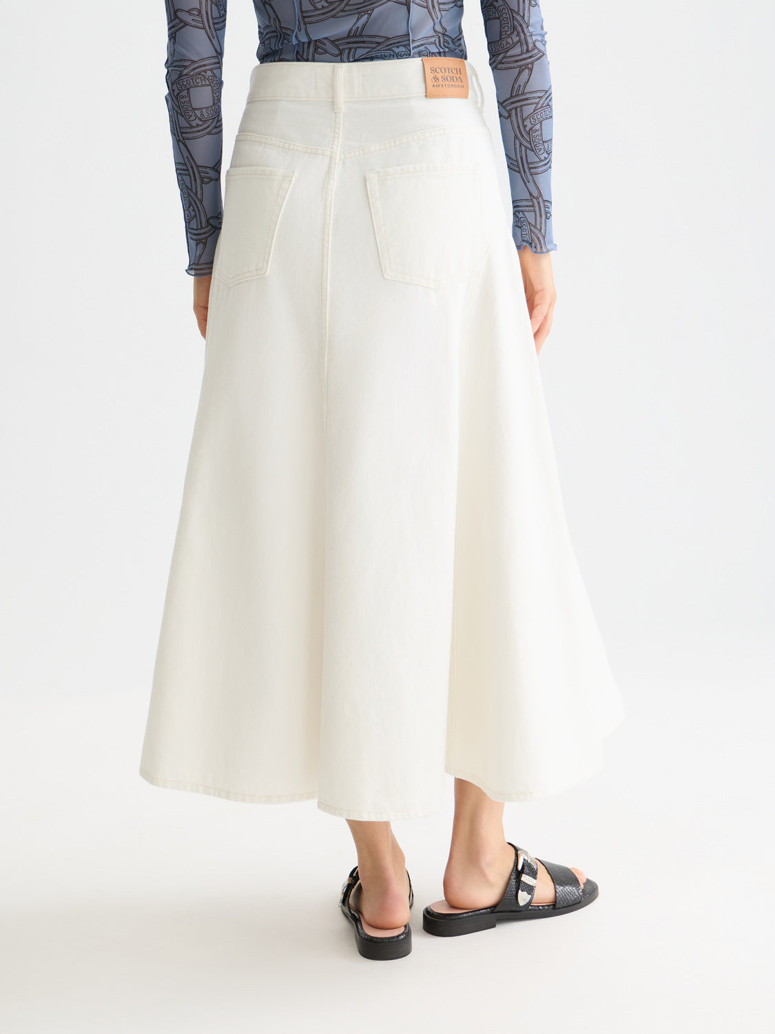 Scotch & Soda - Denim maxi skirt - Stardust White