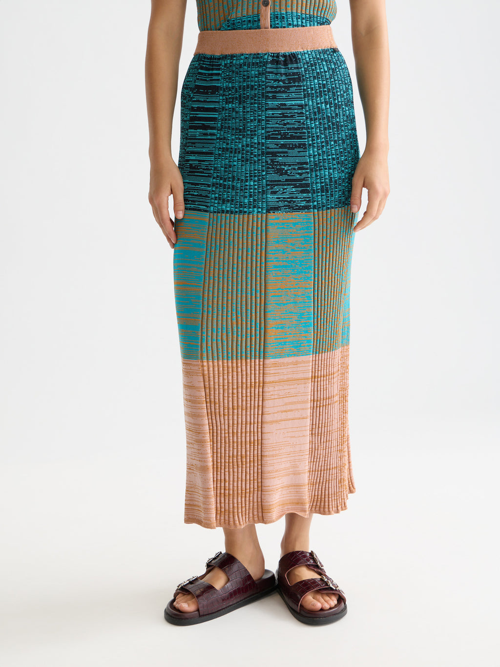 Scotch & Soda : Maxi ribbed skirt - TahitianTeal - Collector Store Sydney