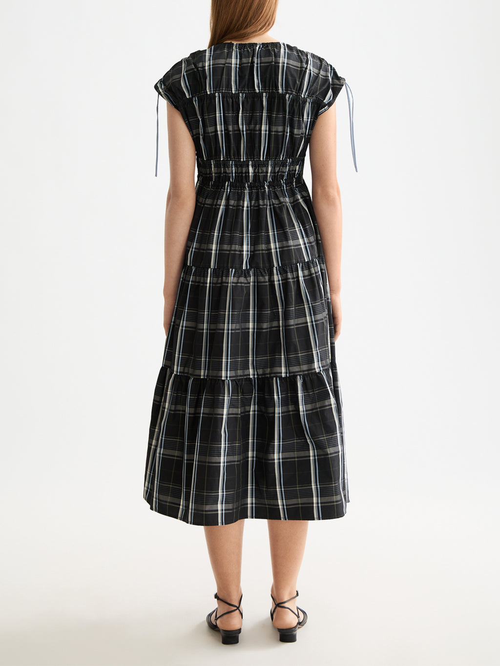 Gathered Taffeta midi dress - Taffeta Check - Collector Store Sydney