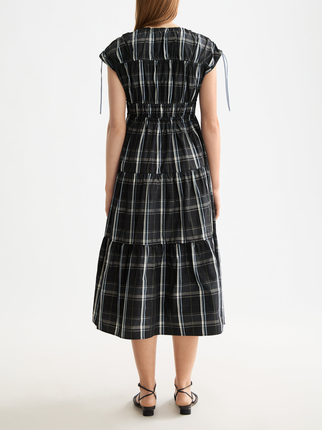 Gathered Taffeta midi dress - Taffeta Check - Collector Store Sydney