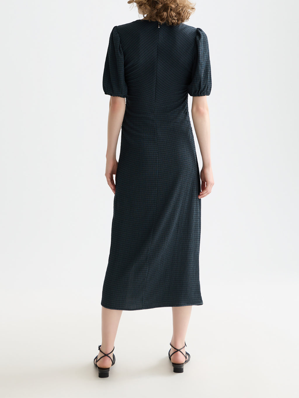 Scotch & Soda Gathered midi dress - Carbon