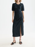 Scotch & Soda Gathered midi dress - Carbon