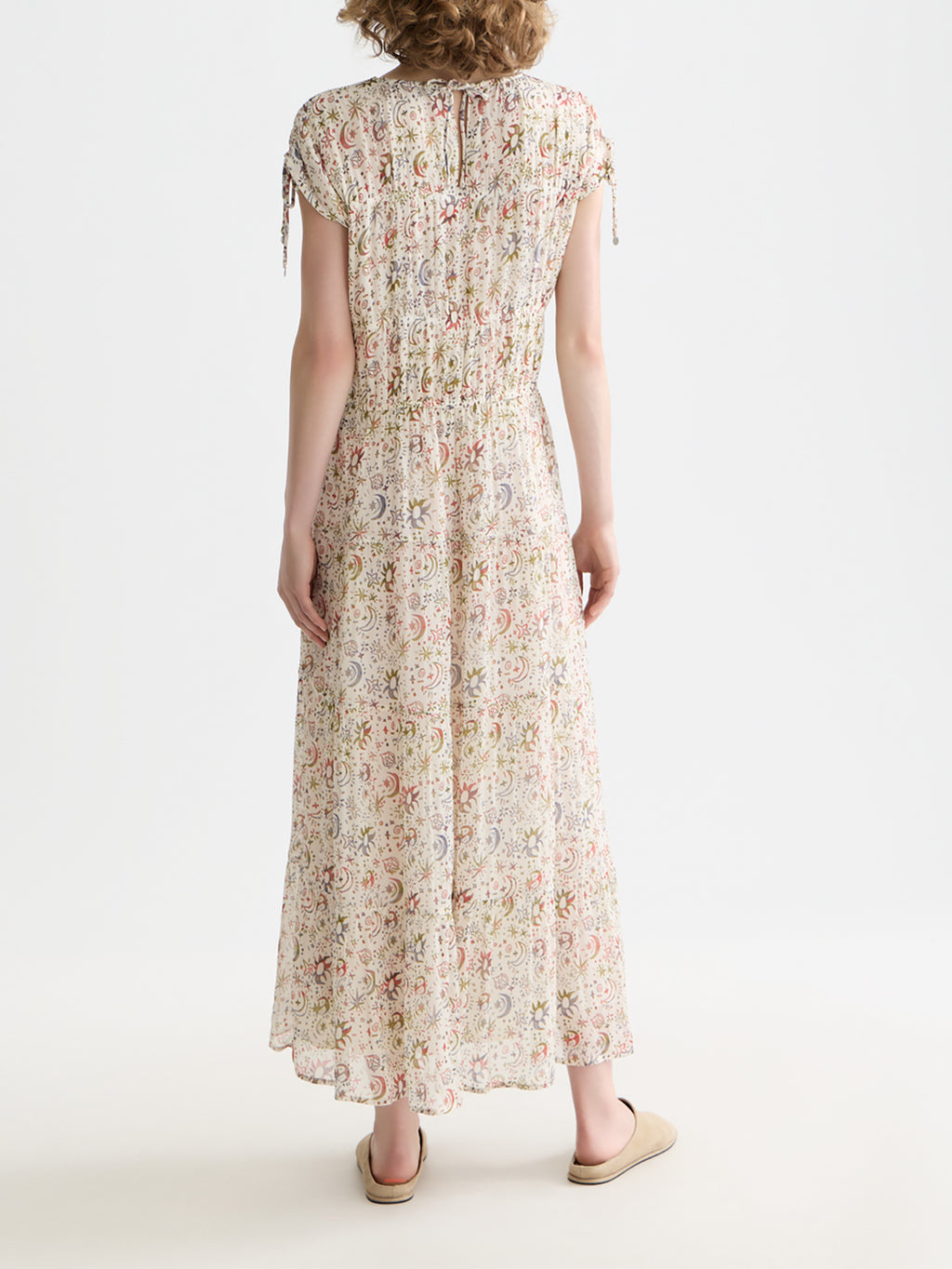 Scotch & Soda Gathered midi dress - Cosmic Sky Eggnog