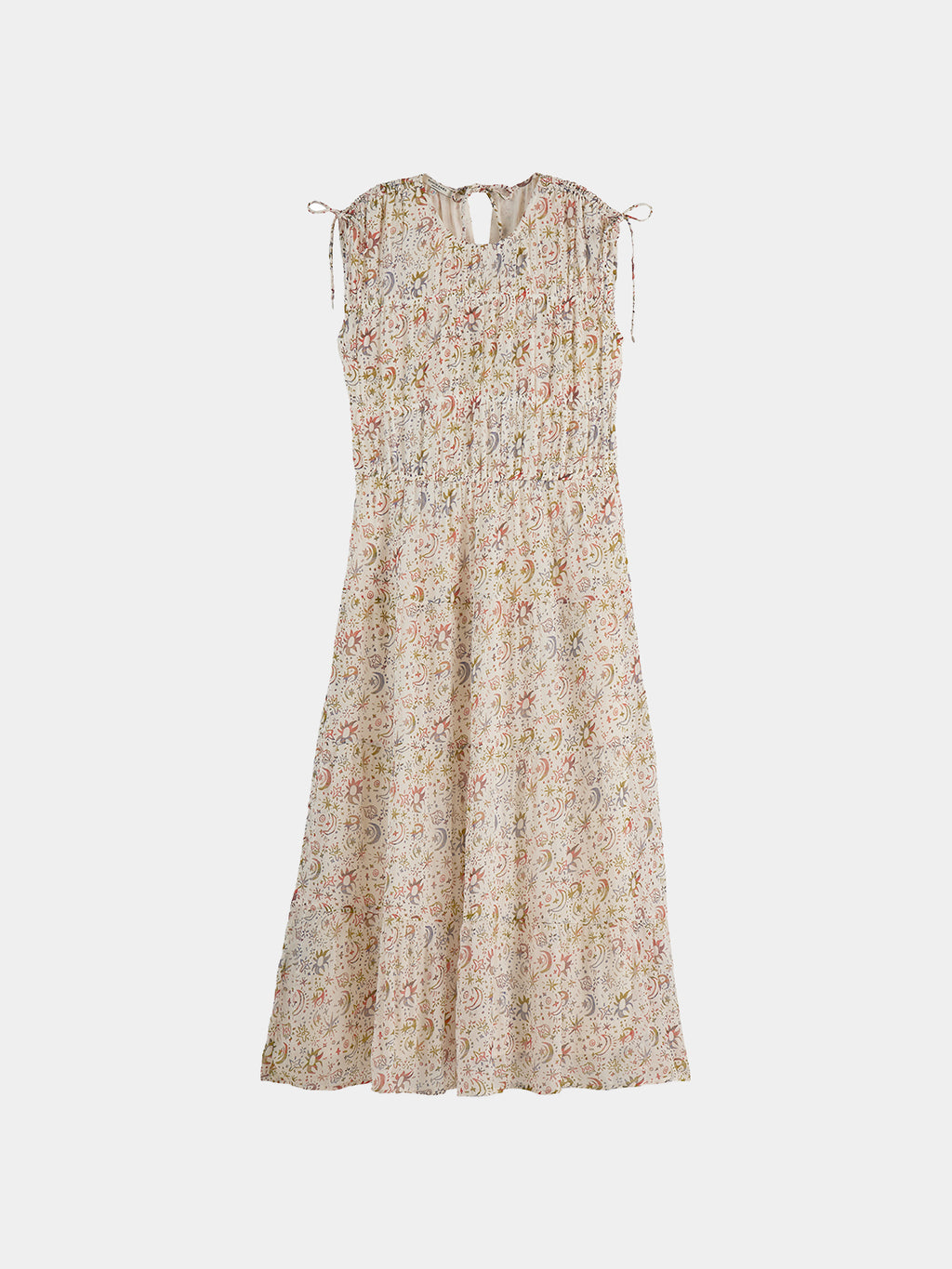 Scotch & Soda Gathered midi dress - Cosmic Sky Eggnog