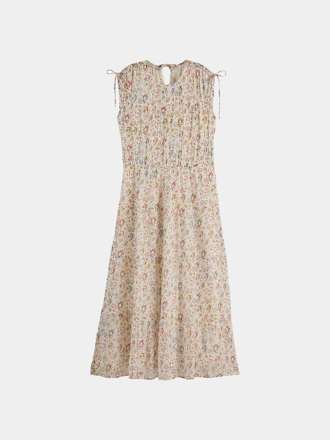 Scotch & Soda Gathered midi dress - Cosmic Sky Eggnog