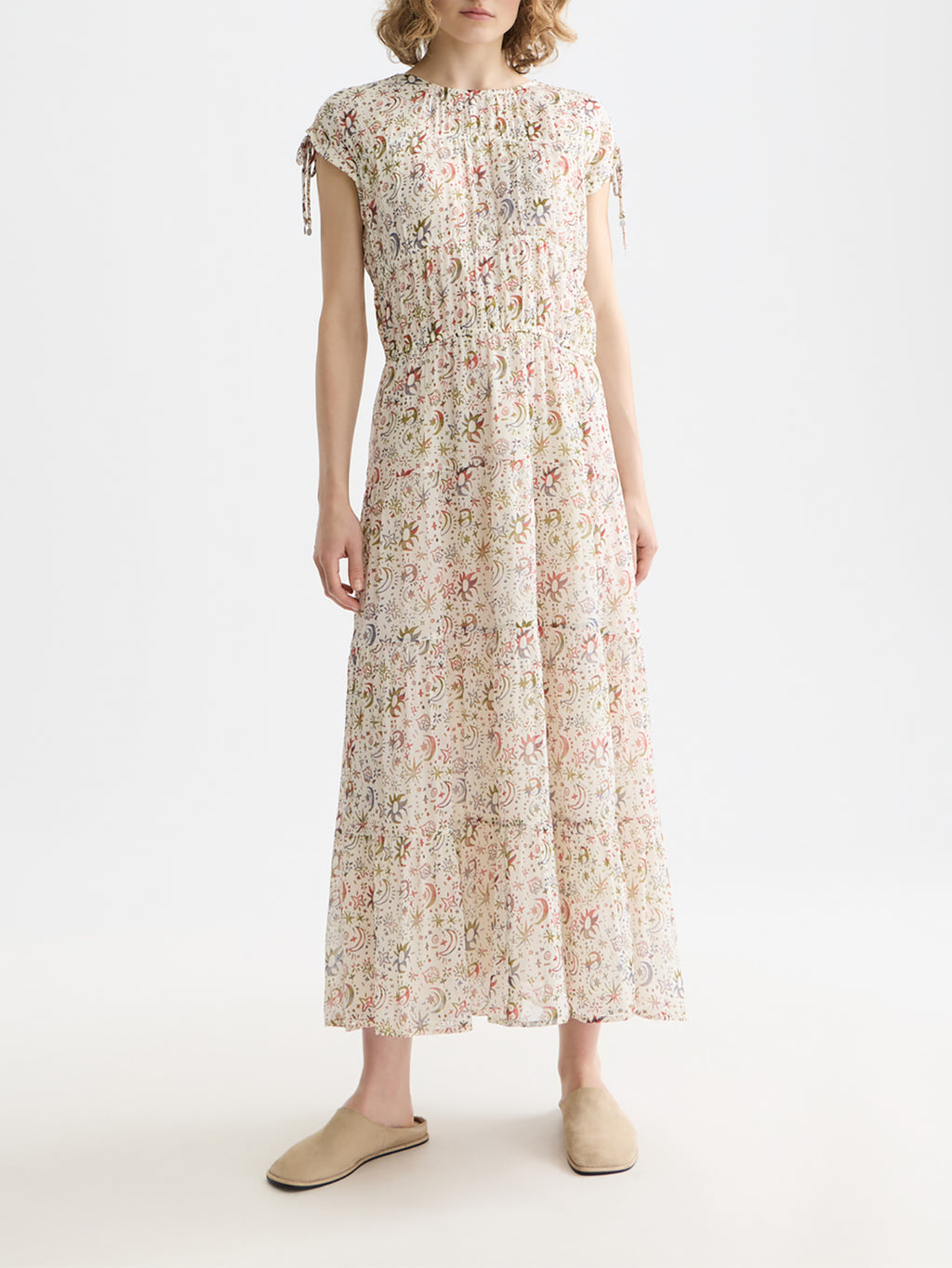 Scotch & Soda Gathered midi dress - Cosmic Sky Eggnog