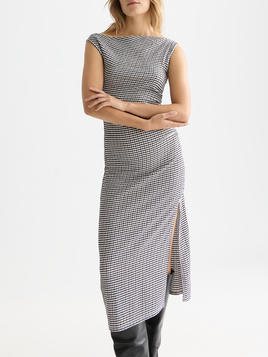 Scotch & Soda - Gingham midi dress - Meteorite