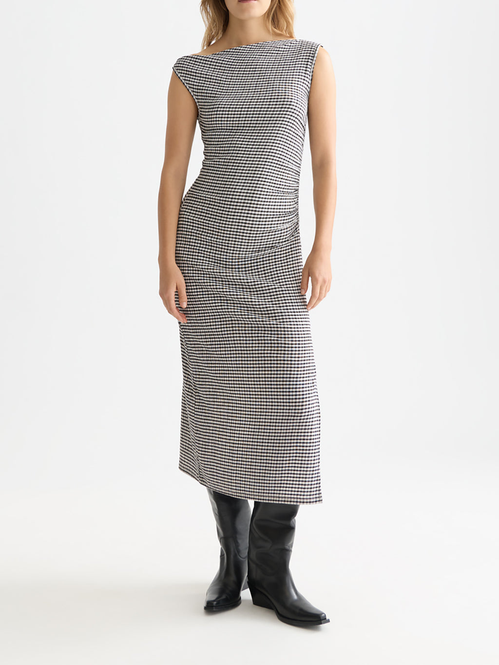 Scotch & Soda - Gingham midi dress - Meteorite