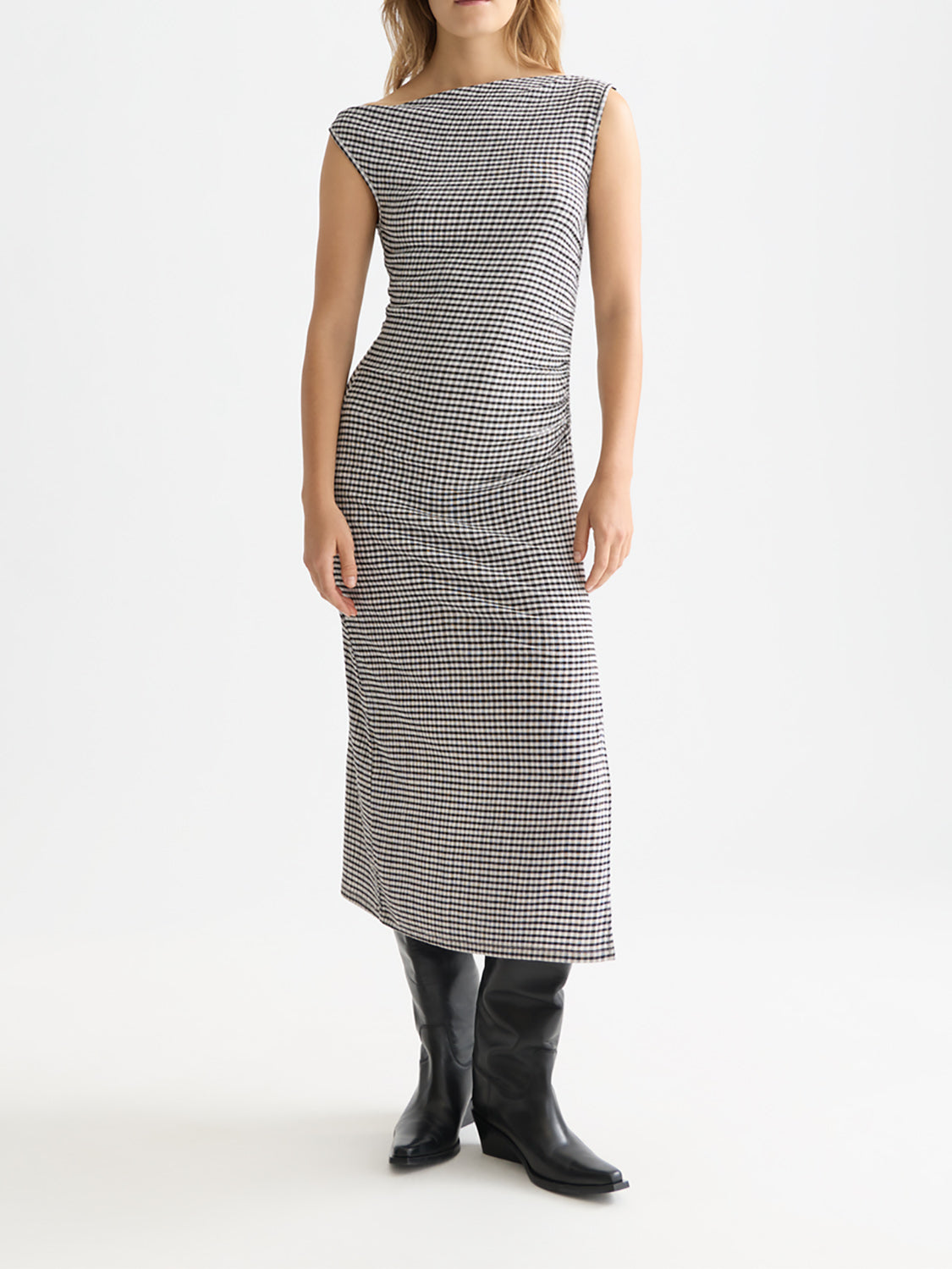 Scotch & Soda - Gingham midi dress - Meteorite