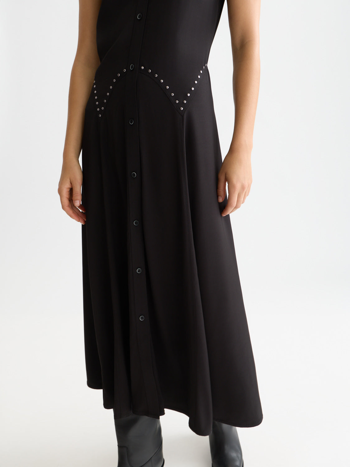 Scotch & Soda - Studded button midi dress - Meteorite