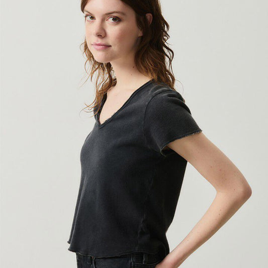 American Vintage Sonoma Cotton V Neck Tee - Vintage BLACK - Collector Store