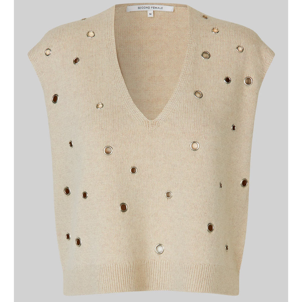 Second Female Camra Knit Vest Summer Sand - Collector Store