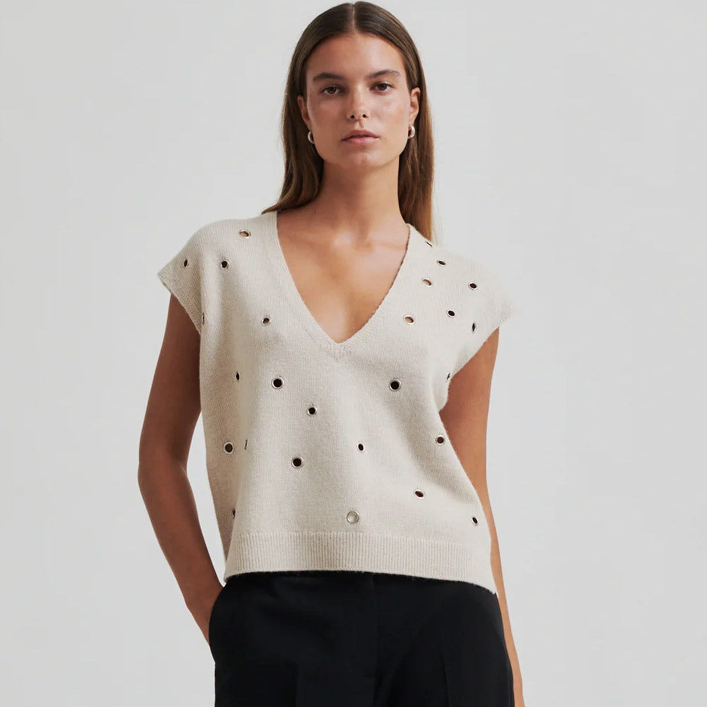 Second Female Camra Knit Vest Summer Sand - Collector Store Sydney