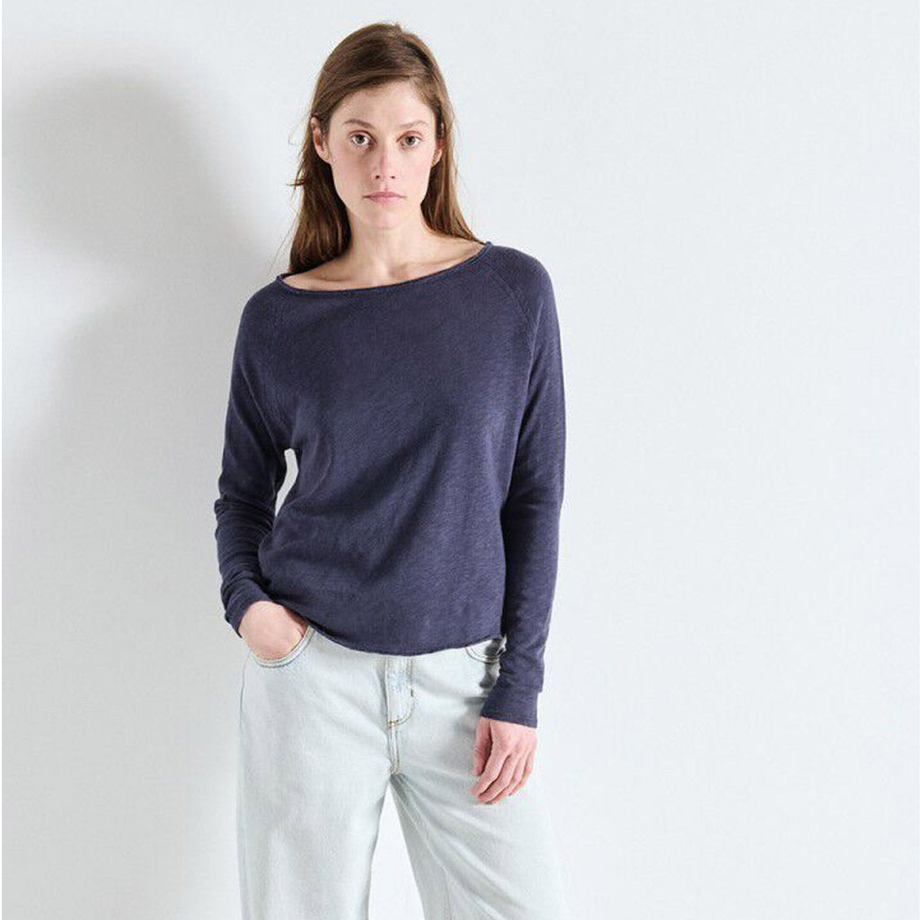 American Vintage L/S Round Neck Tee - Sonoma - Vintage Navy Blue - Collector Store Sydney