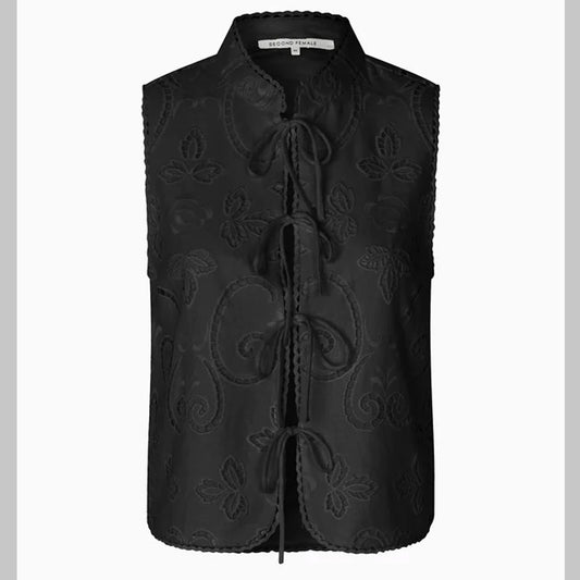 Second Female - Vilma printed Top - Black - Collector Store Sydney