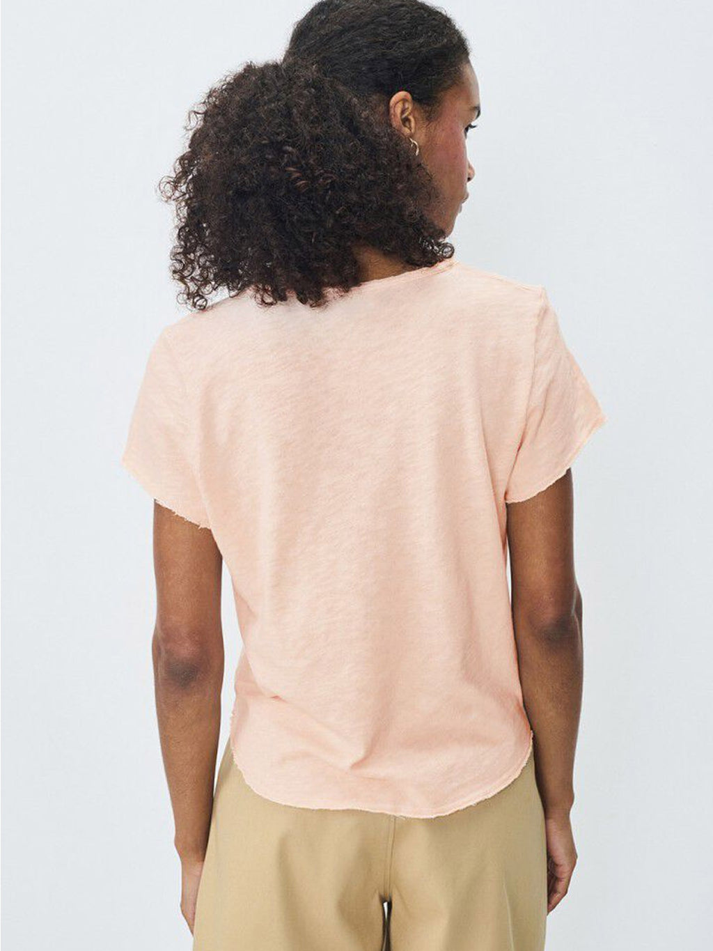American Vintage Cotton V Neck Tee -Sonoma -  Vintage Biscuit