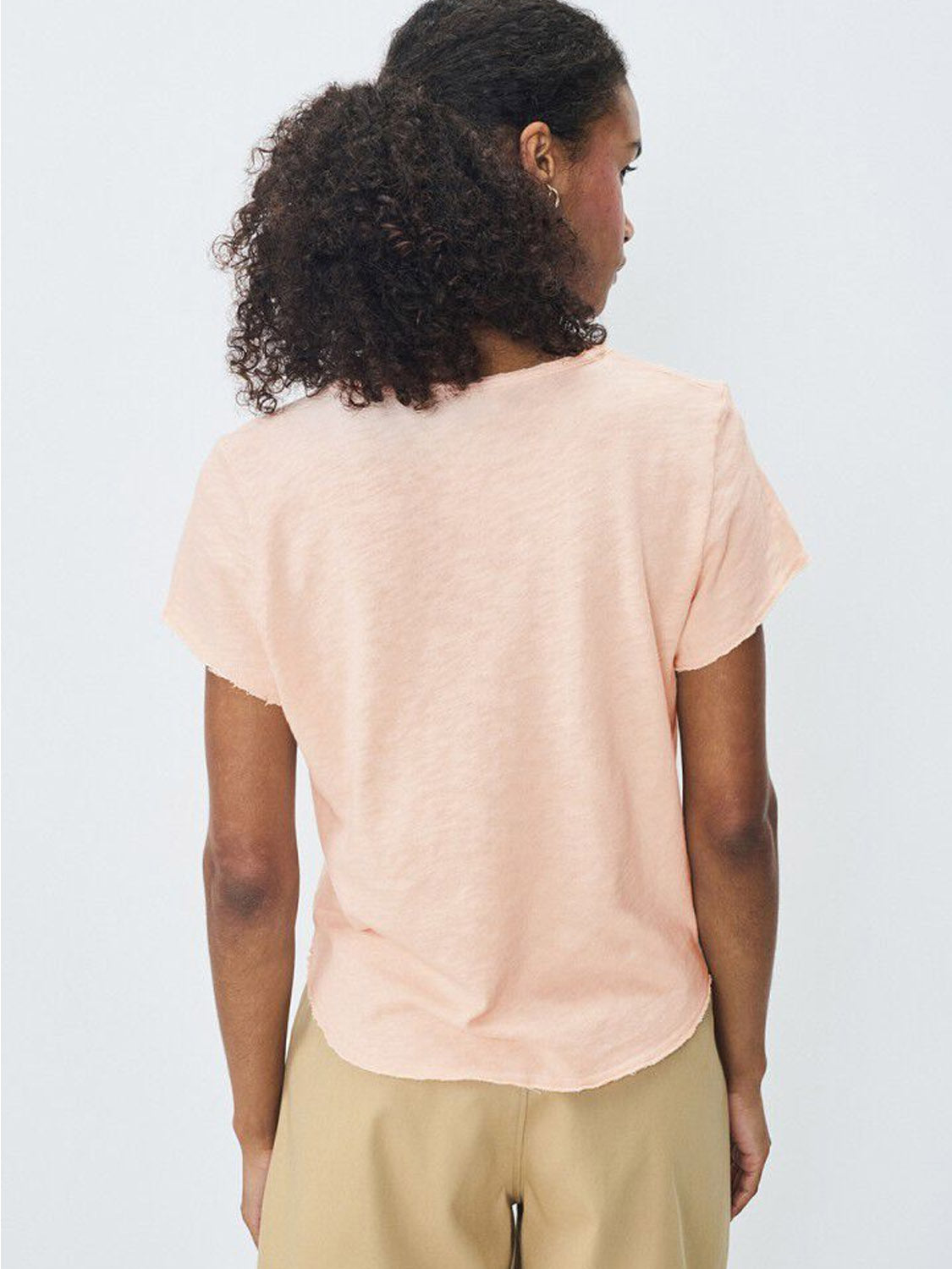 American Vintage Cotton V Neck Tee -Sonoma -  Vintage Biscuit