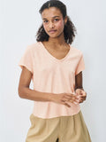 American Vintage Cotton V Neck Tee -Sonoma -  Vintage Biscuit