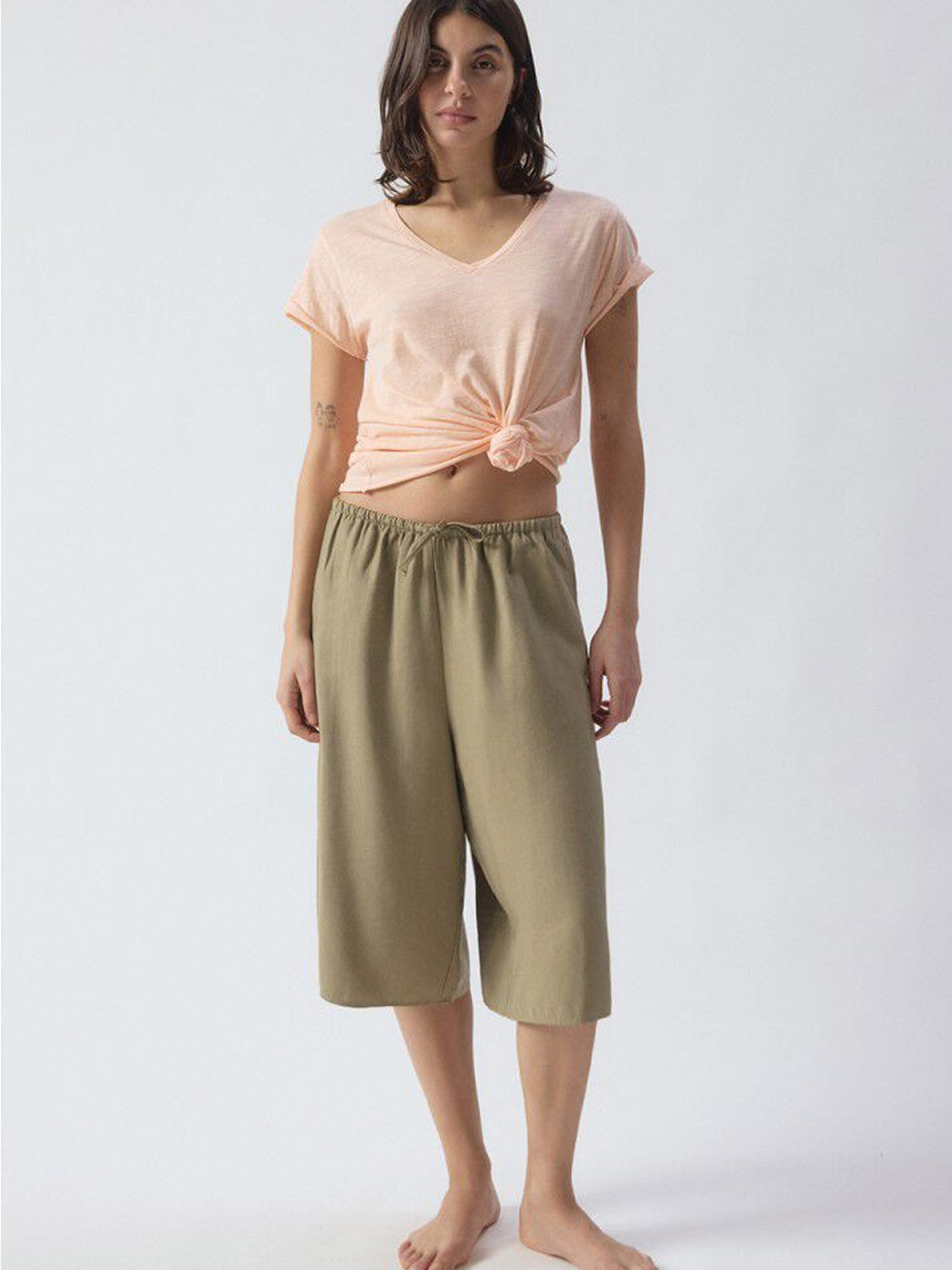 American Vintage Jacksonville  V Neck Tee - Vintage Sorbet
