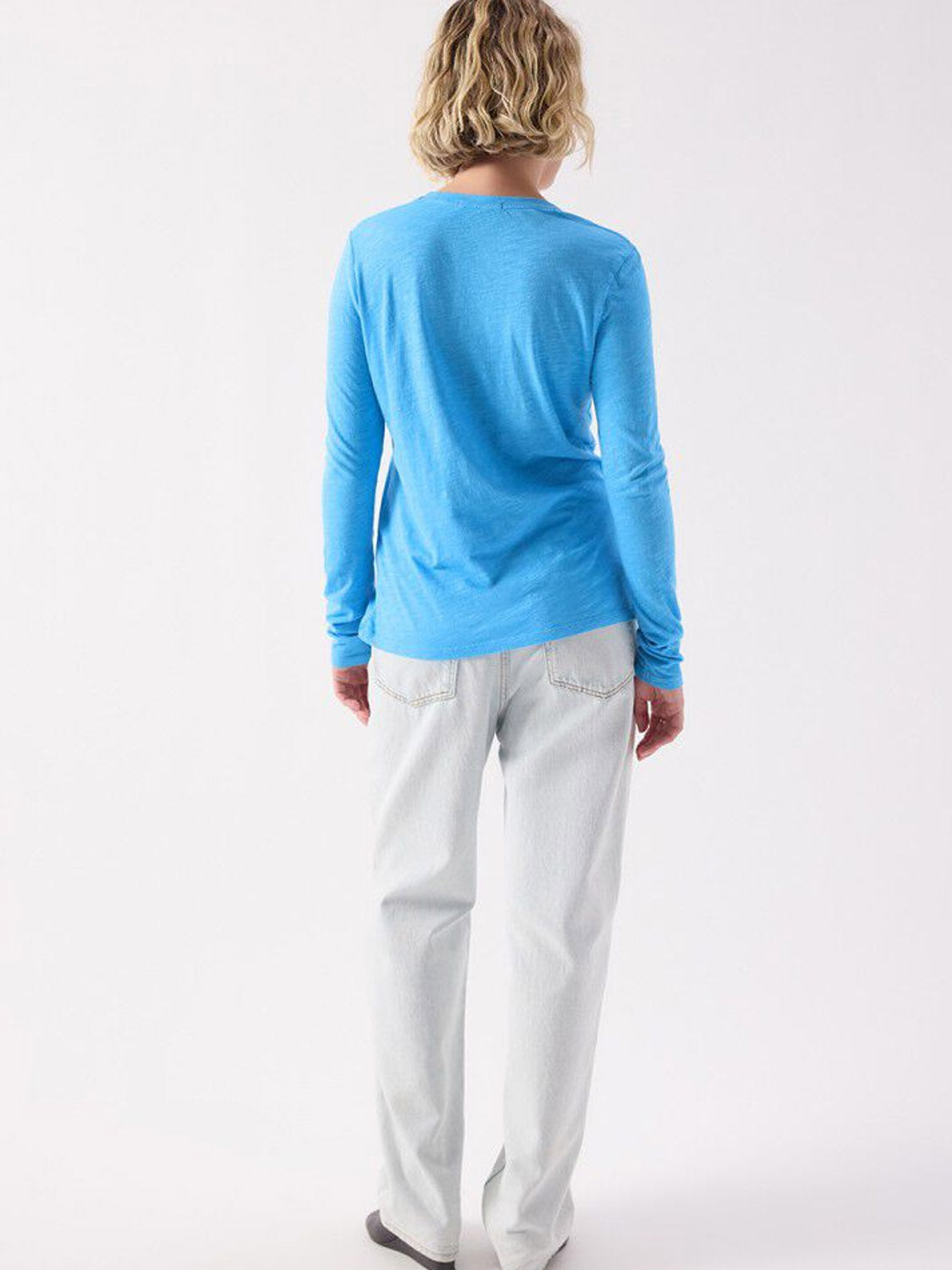 American Vintage Jacksonville L/S Scoop Neck - Vintage Sea