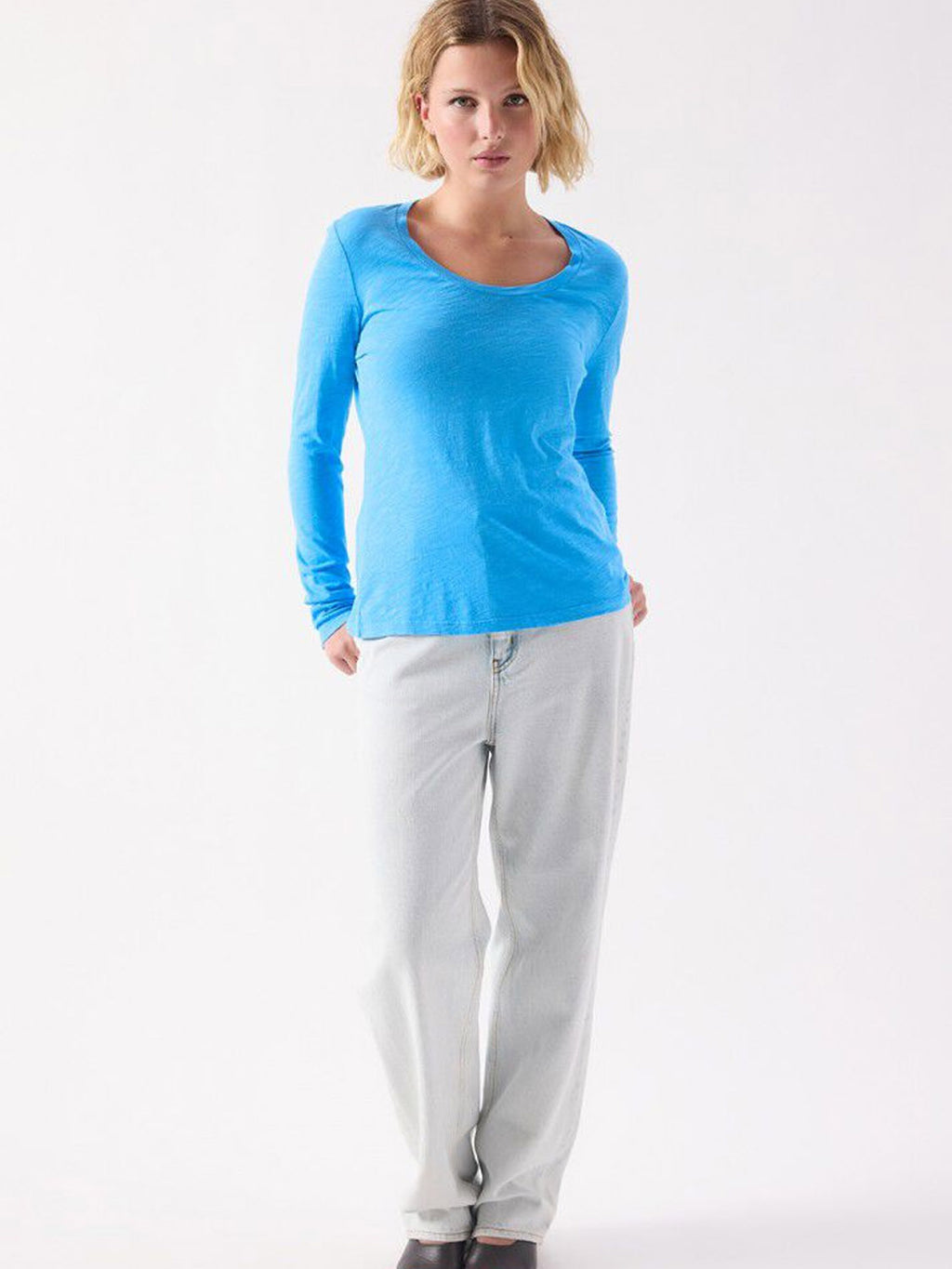 American Vintage Jacksonville L/S Scoop Neck - Vintage Sea
