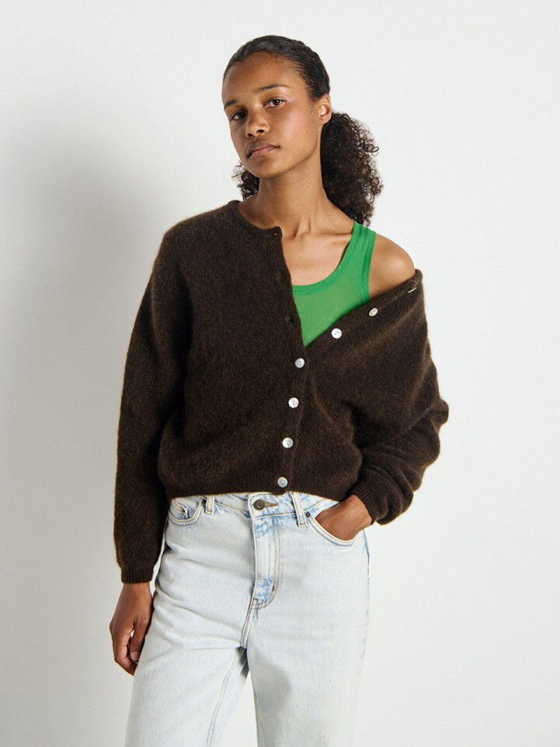 American Vintage - Vito Cardigan - Coffee Melange