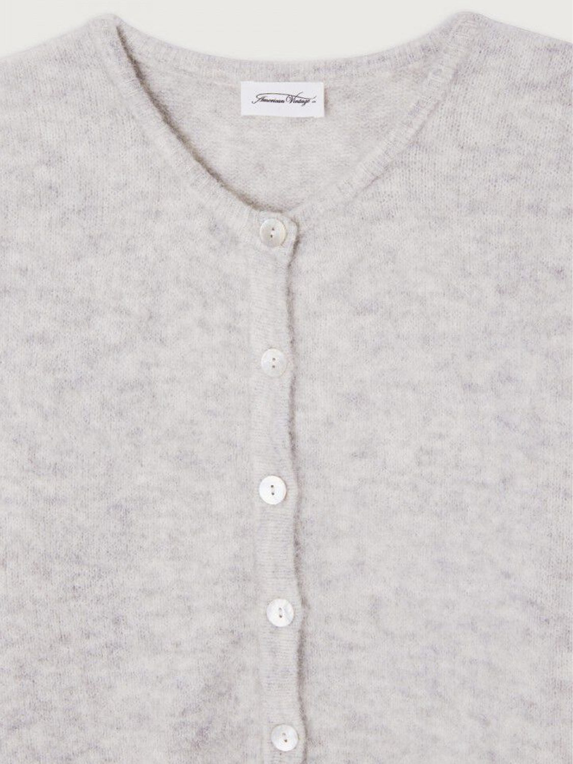 American Vintage - Vito Cardigan - Light Grey Melange - Collector Store Sydney
