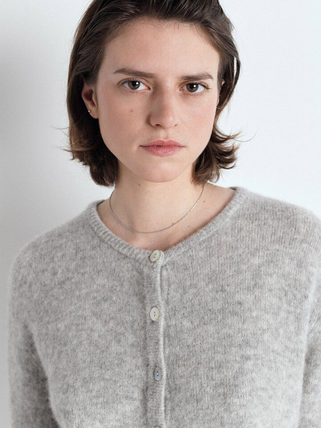 American Vintage - Vito Cardigan - Light Grey Melange - Collector Store Sydney
