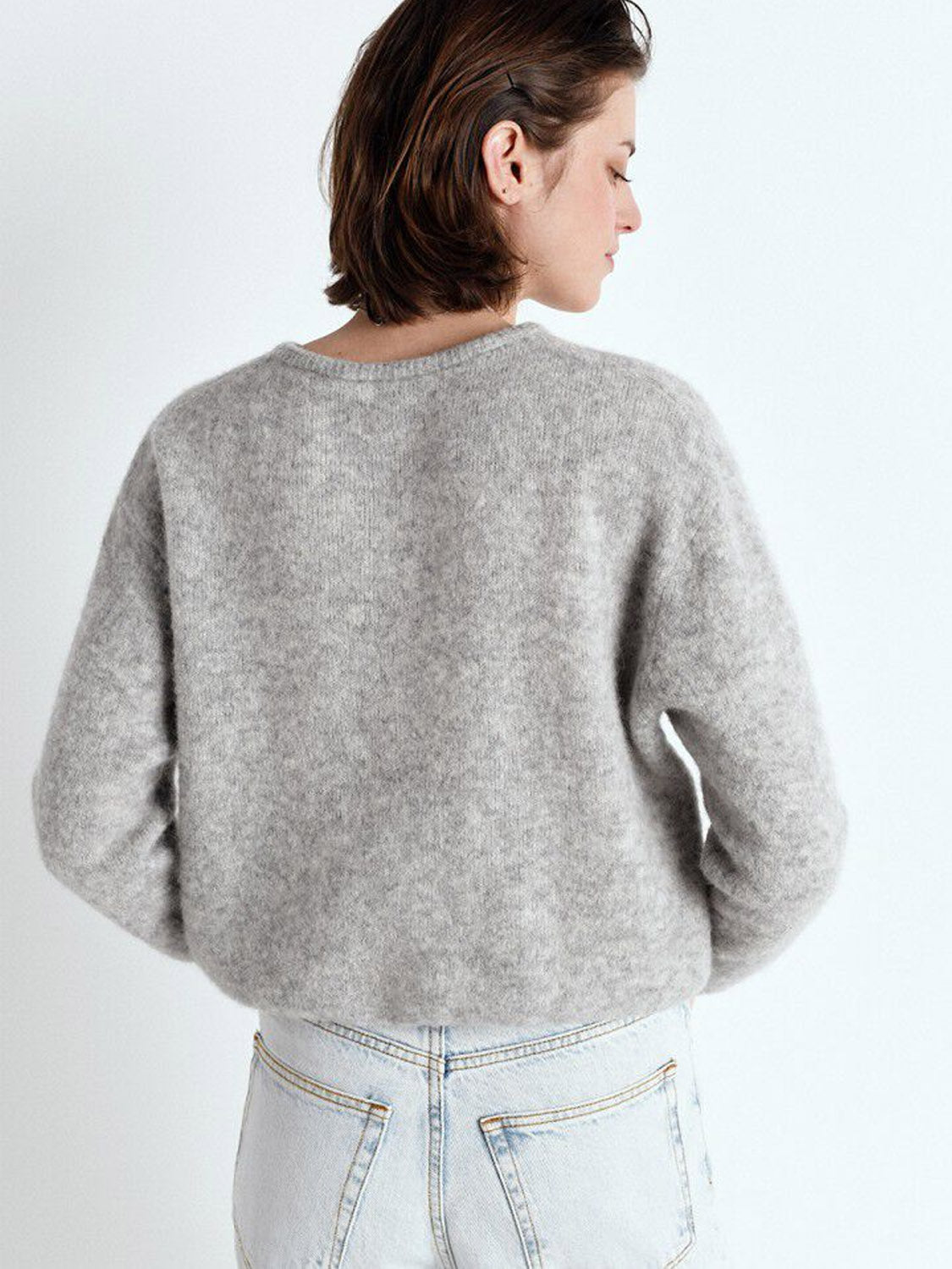 American Vintage - Vito Cardigan - Light Grey Melange - Collector Store Sydney