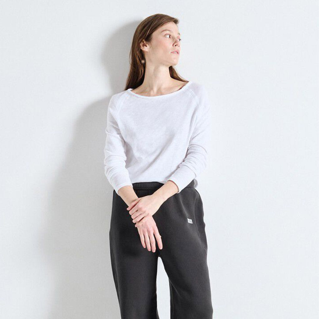 American Vintage Sonoma L/S Round Neck Tee - White - Collector Store Sydney