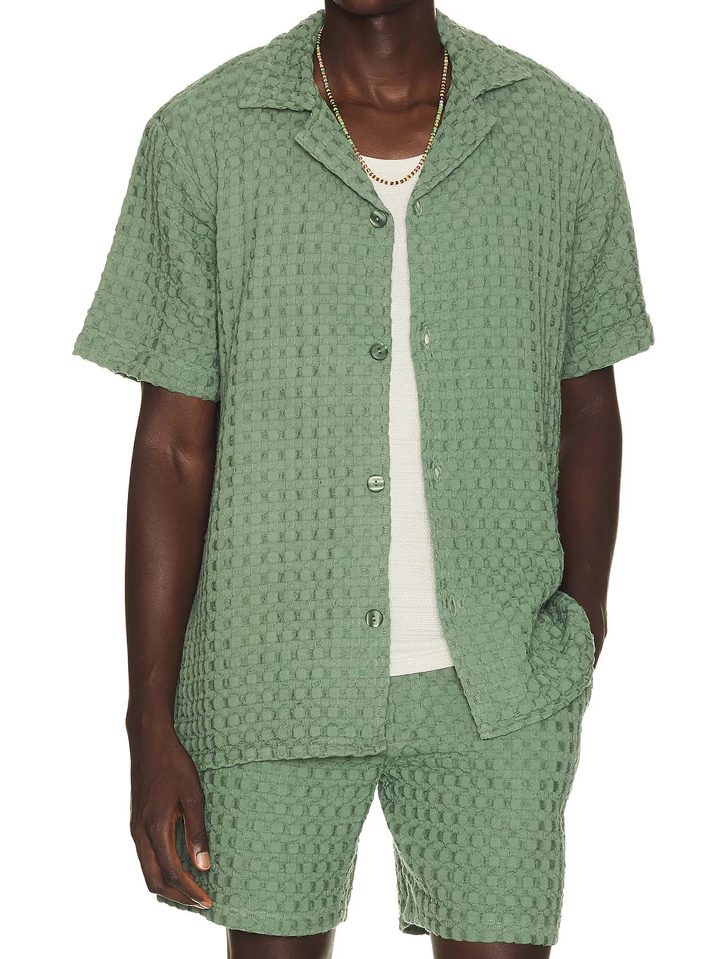 OAS - Green Cuba Waffle Shirt