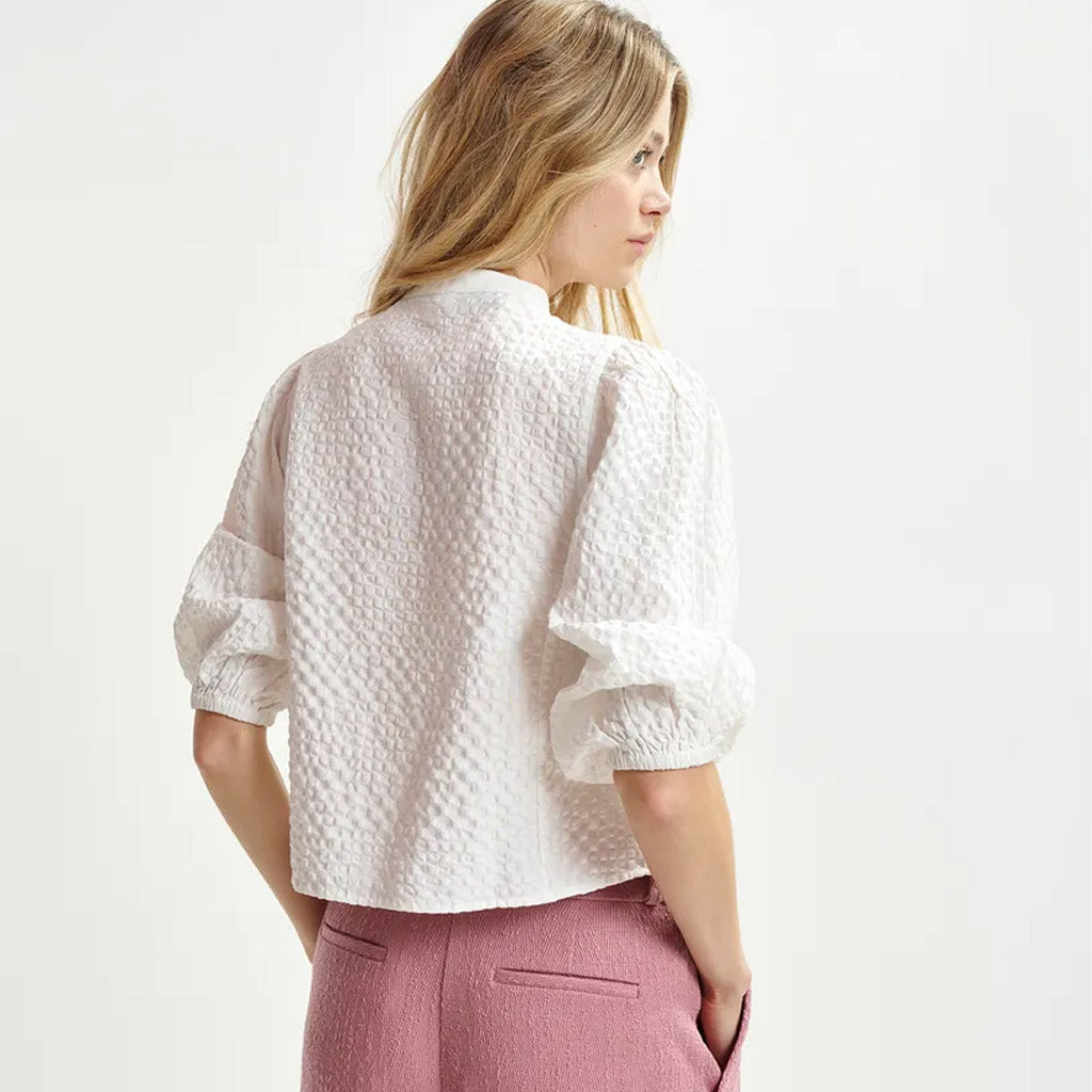 Essentiel Antwerp | HEARTFELT White sequin and bead-embellished shirt - Collector Store