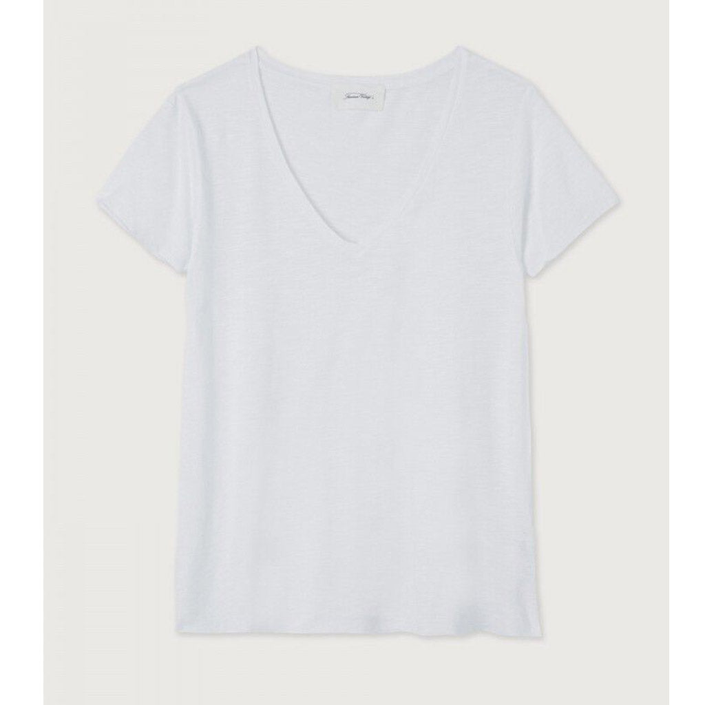 American Vintage Jacksonville V-Neck Tee White - Collector Store Sydney
