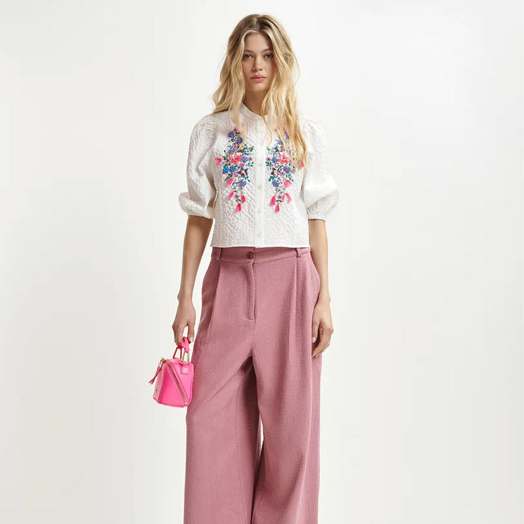 Essentiel Antwerp | HEARTFELT White sequin and bead-embellished shirt - Collector Store