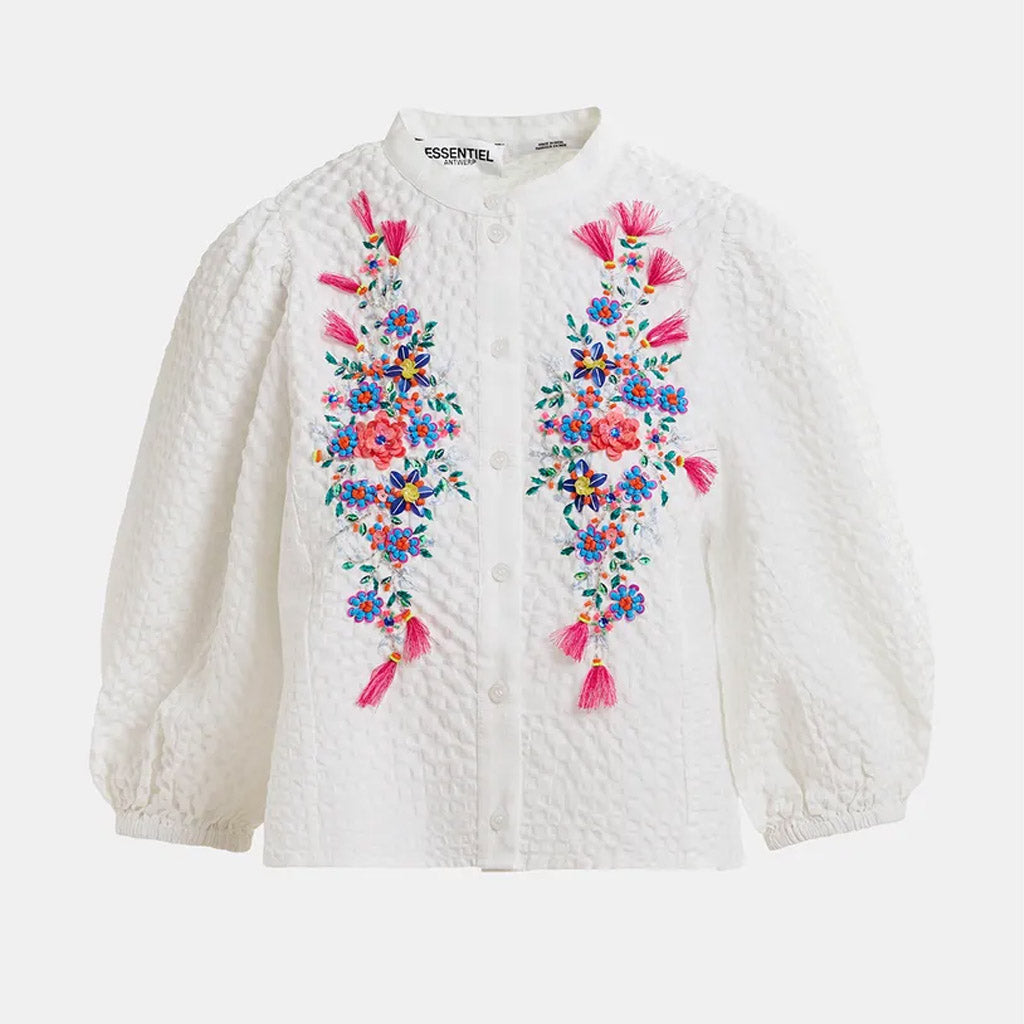 Essentiel Antwerp | HEARTFELT White sequin and bead-embellished shirt - Collector Store