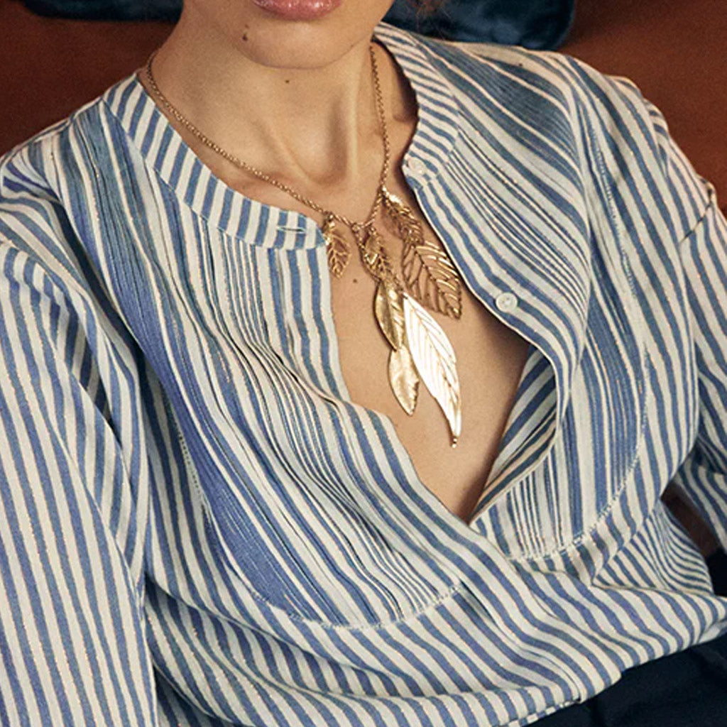 Marie Louise De Monterey - Pia blouse Blue Stripe - Collector Store