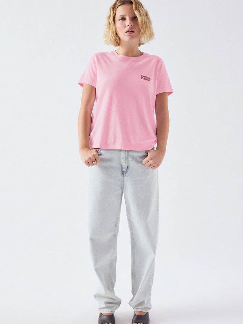 American Vintage Ykobow S/S Print Logo Tee - Candy