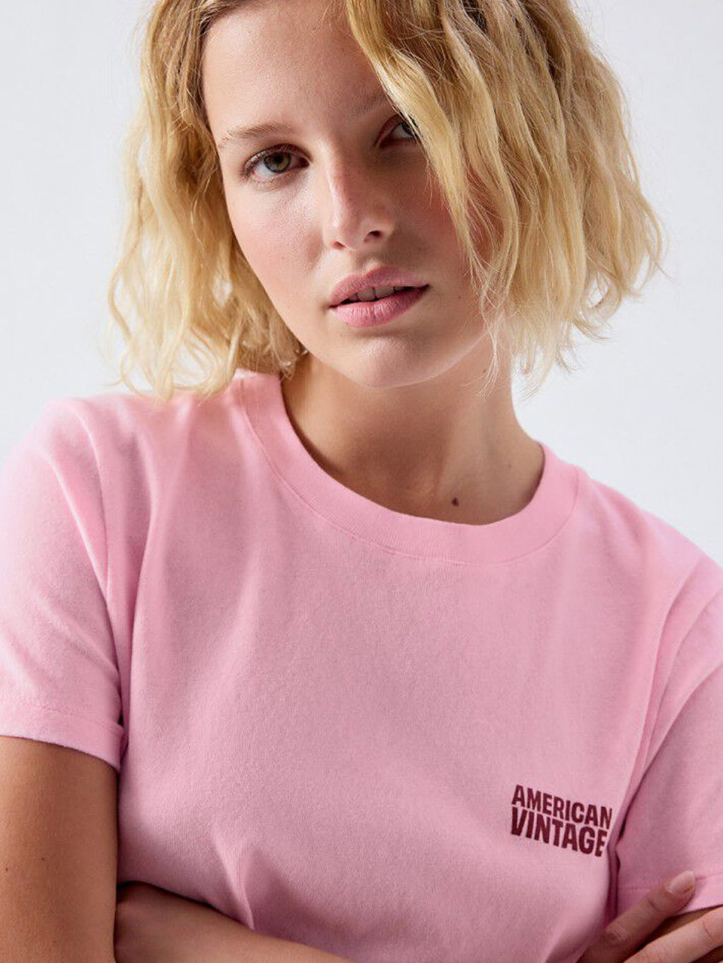 American Vintage Ykobow S/S Print Logo Tee - Candy