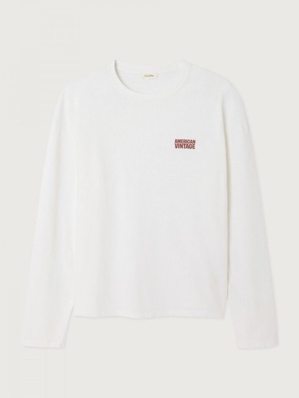 American Vintage Mens Long Sleeve Tee - Bysapick - White