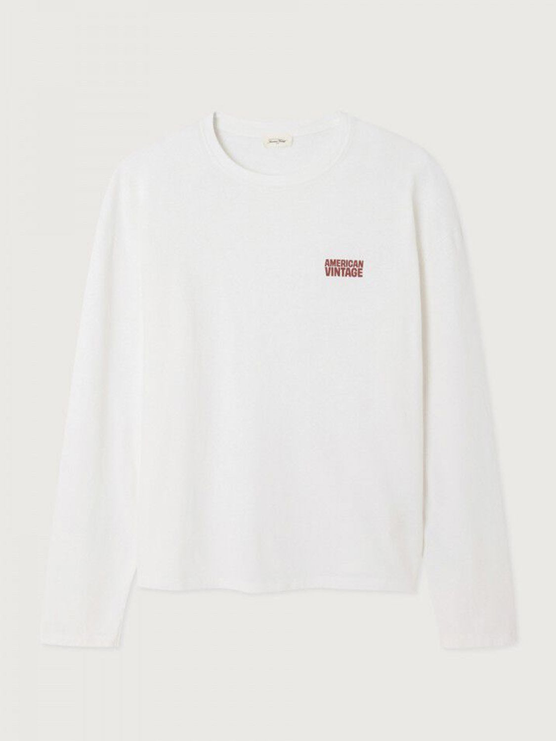 American Vintage Mens Long Sleeve Tee - Bysapick - White