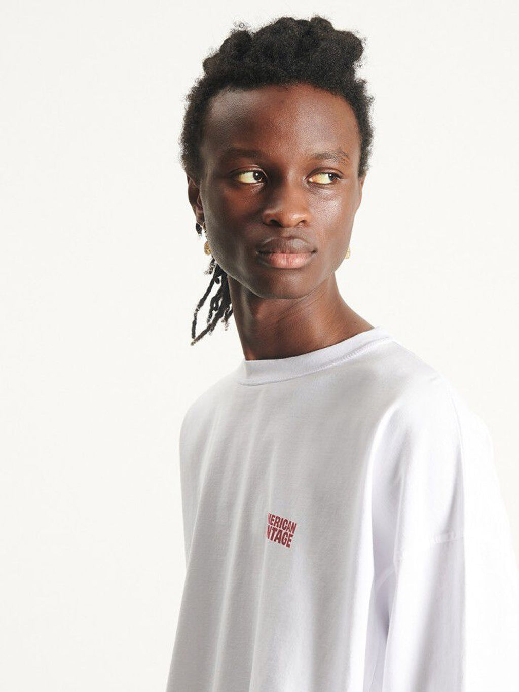 American Vintage Mens Long Sleeve Tee - Bysapick - White