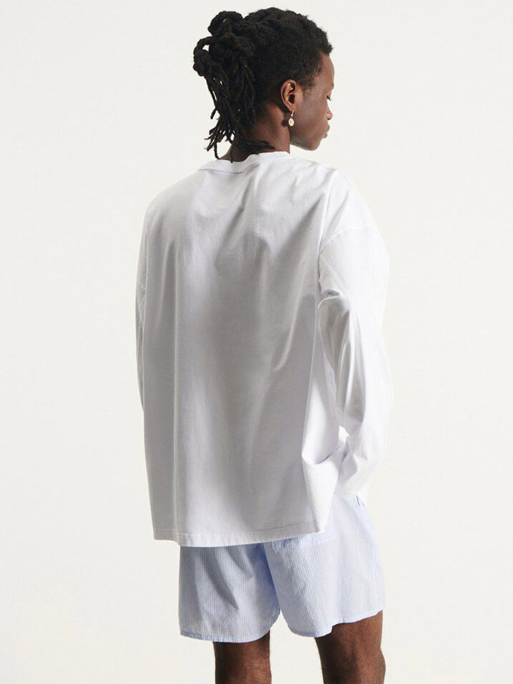 American Vintage Mens Long Sleeve Tee - Bysapick - White