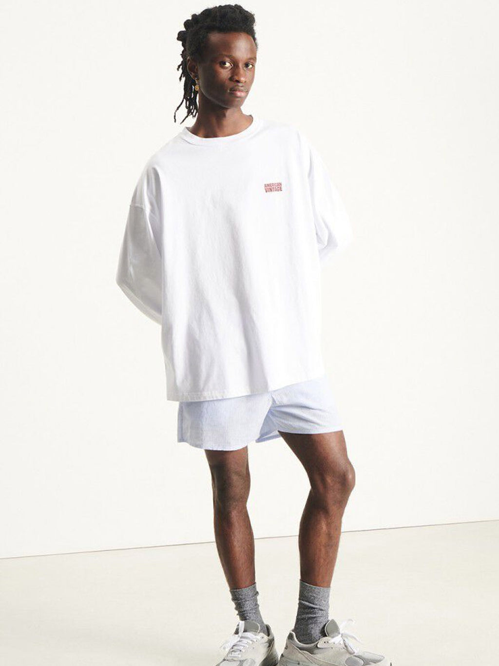 American Vintage Mens Long Sleeve Tee - Bysapick - White