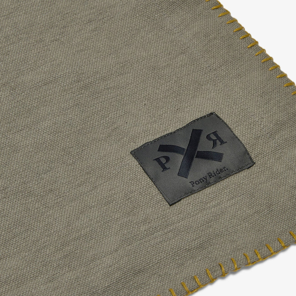 Pony Rider New Yorker Cotton Blanket | Olive | 267 x 265 - Collector Store Sydney