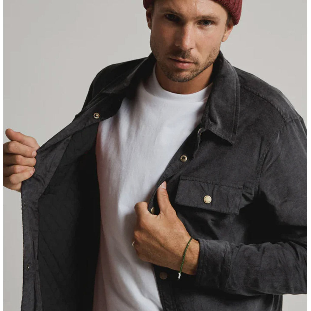 Mr Simple Quilted Cord Jacket - Graphite - Collector Store Sydney