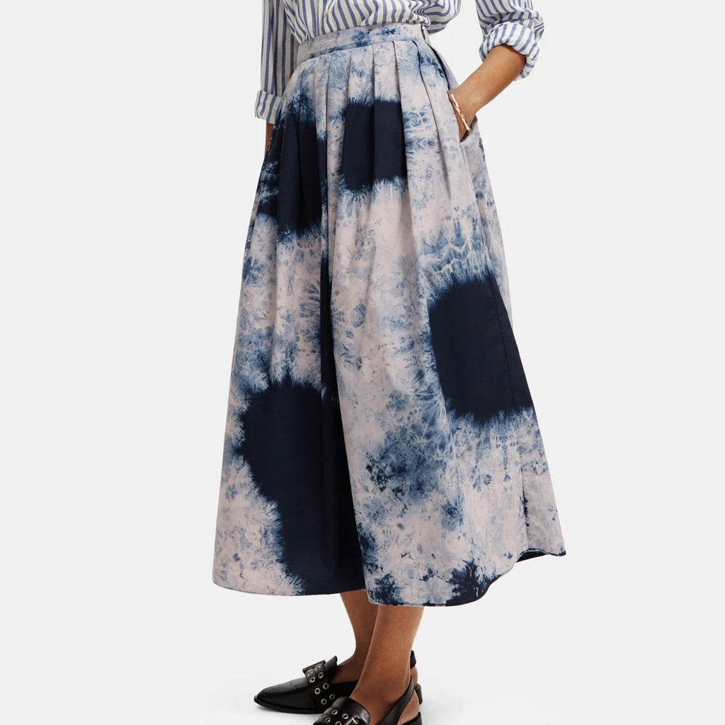 Scotch & Soda : Pleated midi skirt : Dye Navy - Collector Store