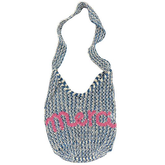 The Jacksons - Drusilla Bag - MERCI MIXE  - Cobalt / Mix Weave - Natural / Hot Pink